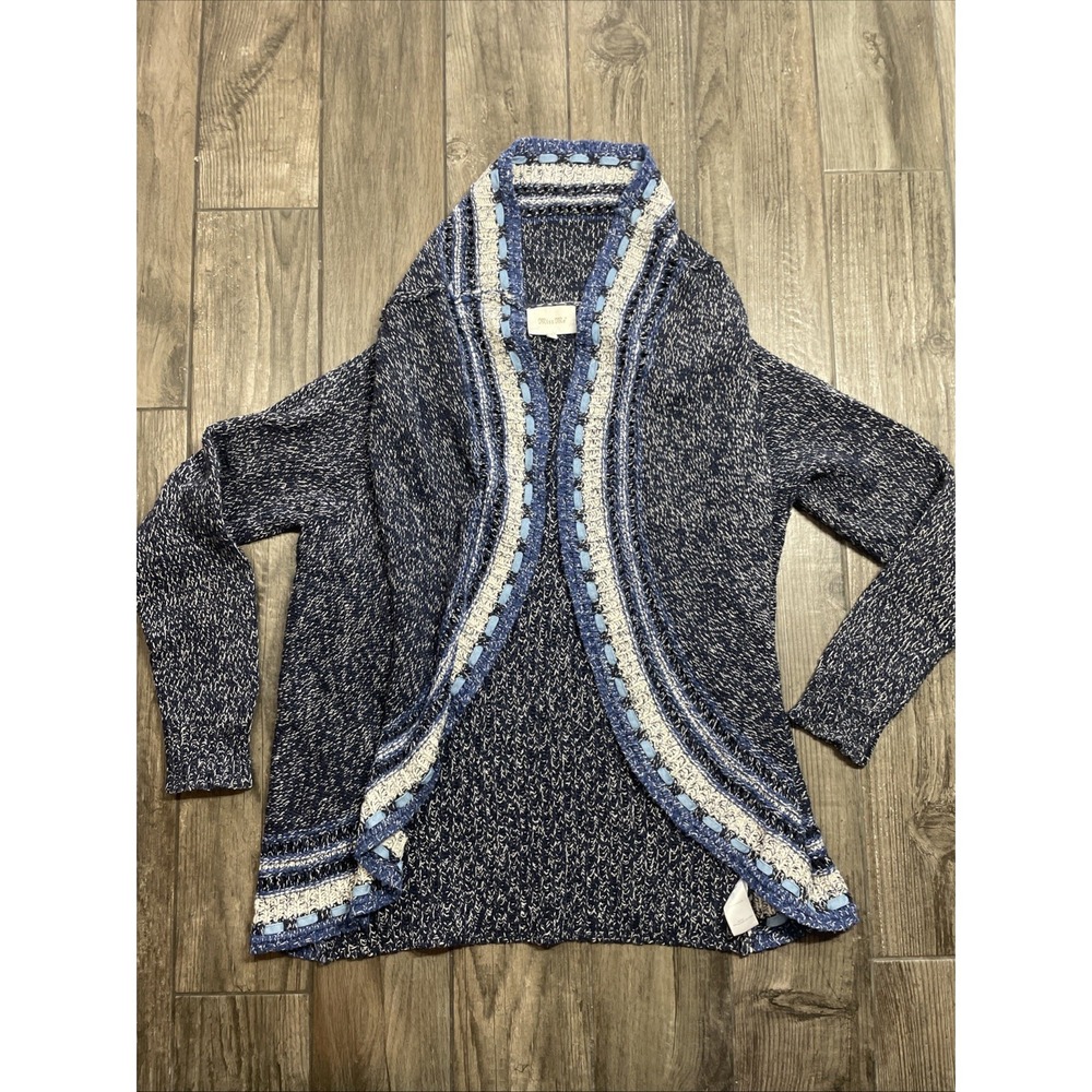 Miss Me Navy and Cream Knit Cardigan